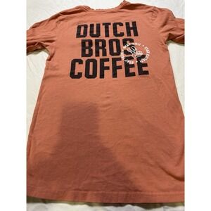 Dutch Bros ORANGE Women's Long Sleeve Shirt - Double Sided - Size Small EUC A30